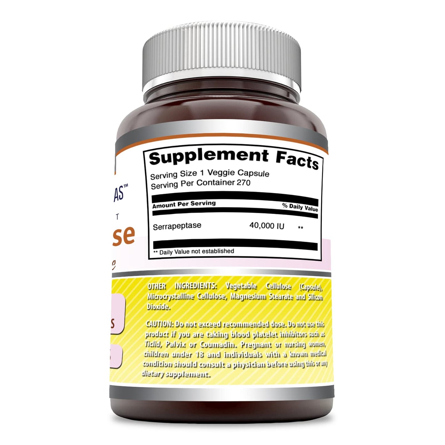 Amazing Nutrition Serrapeptase Supplement 40,000 IU Capsule, 270 Count