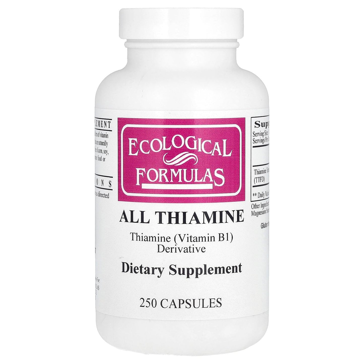 Ecological Formulas All Thiamine 250 Capsules