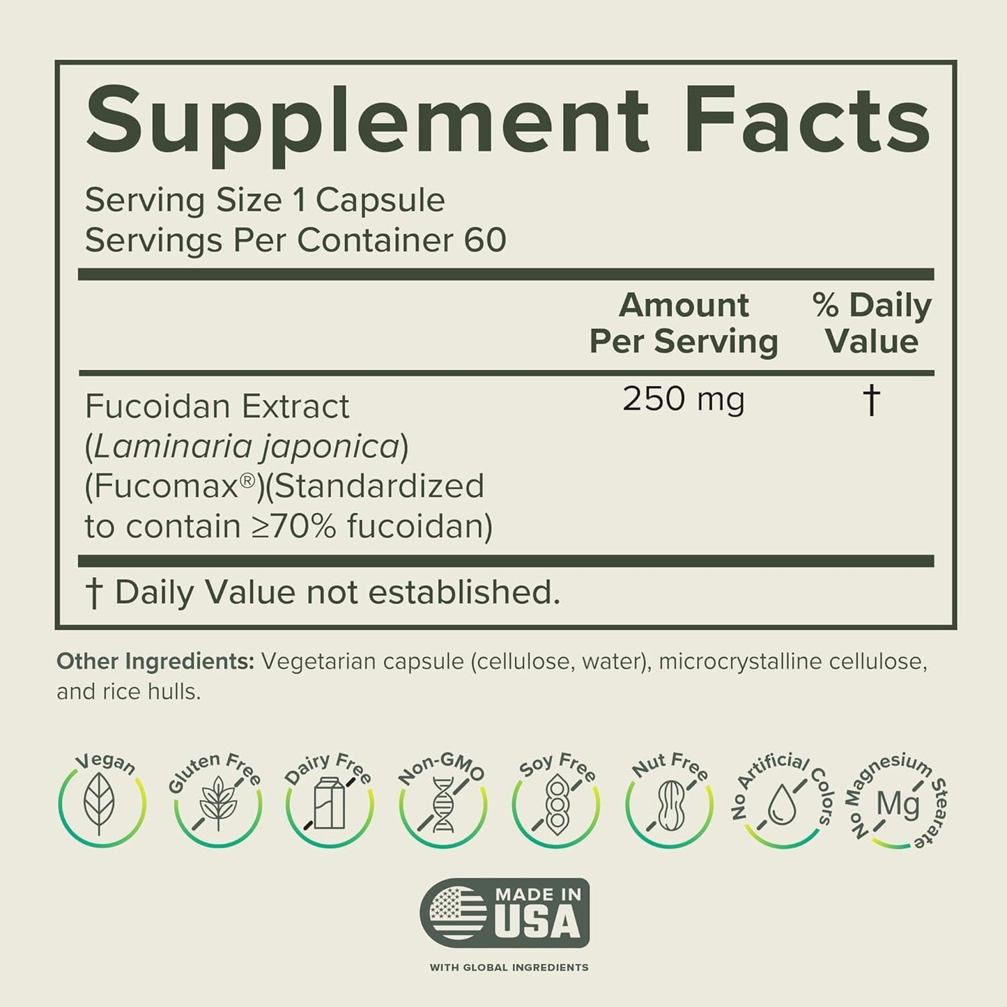 Prominent Nutrition Fucoidan Gut Health & Immune Support Supplement Capsule 60 Count