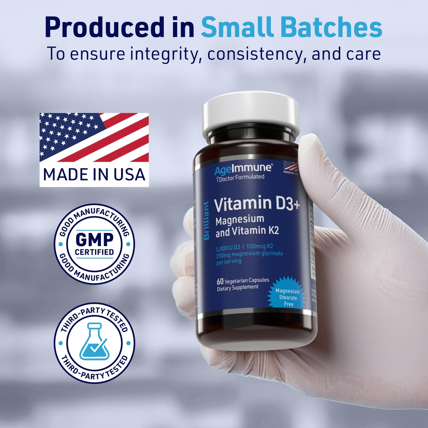AgeImmune Brilliant D3+ Complex Capsules, 60 Count