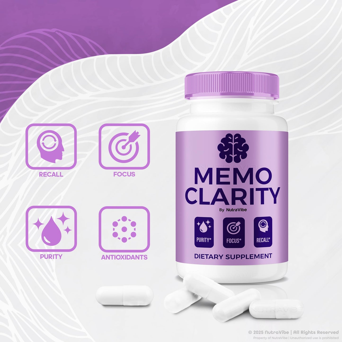 NutraVibe Memo Clarity Capsules 60 Count