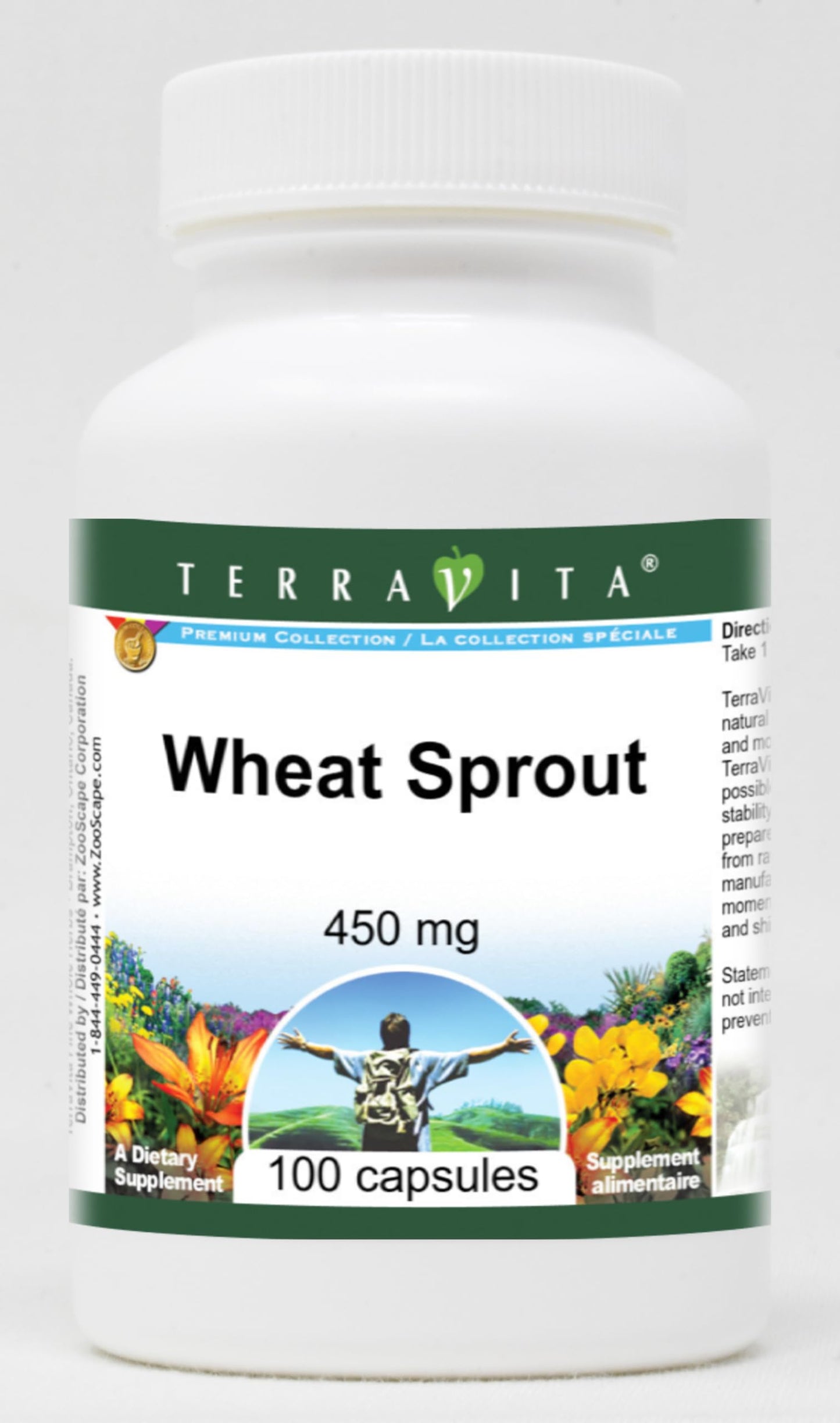 Terravita Wheat Sprout 450 mg Capsules, 100 Count