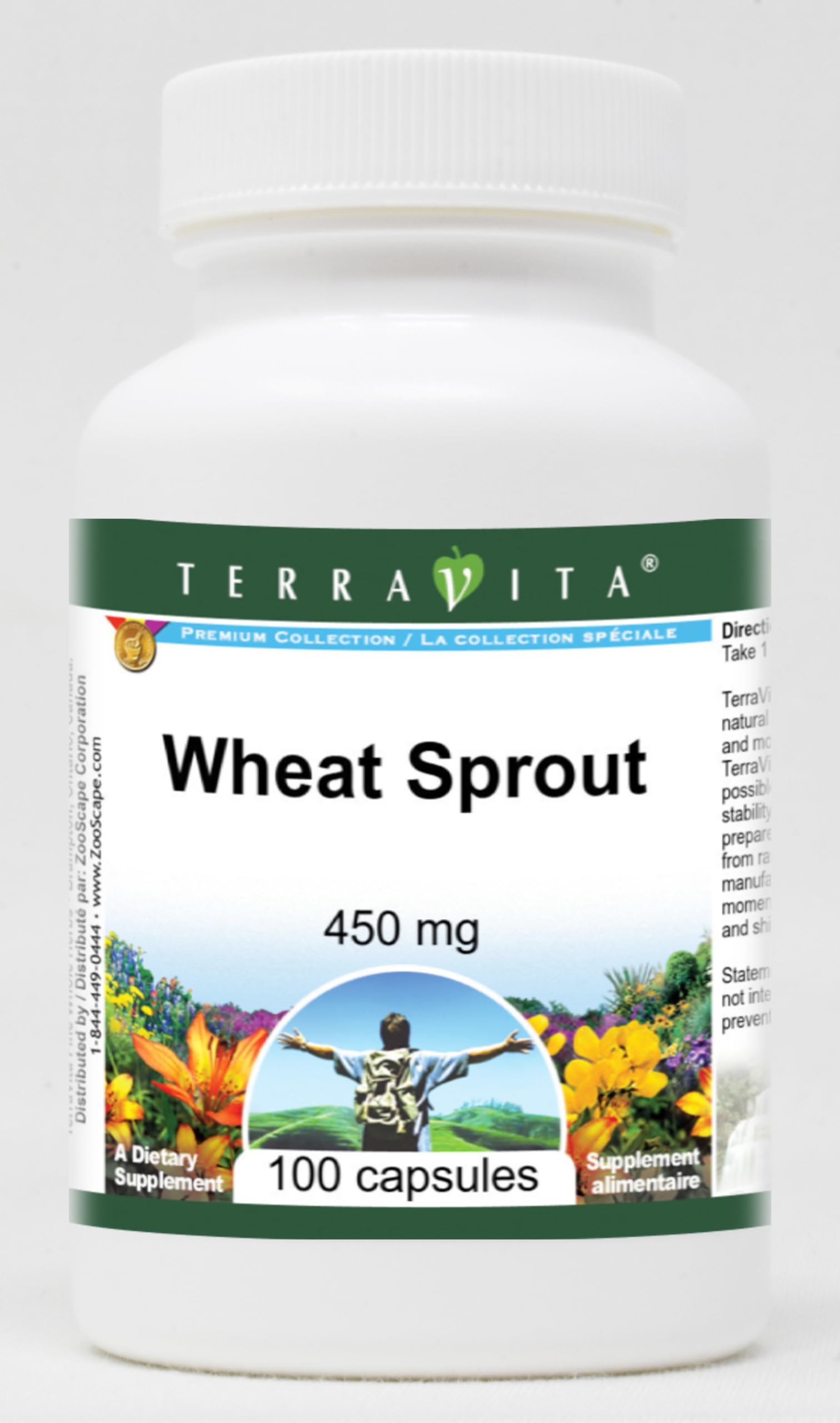 Terravita Wheat Sprout 450 mg Capsules, 100 Count