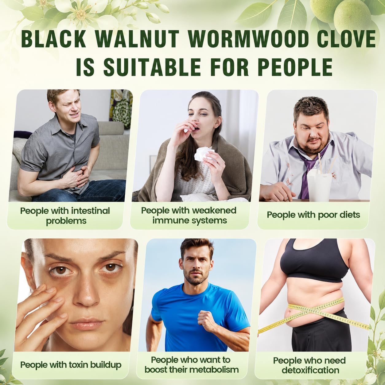 Maxi Health 10-in-1 Wormwood Black Walnut Clove Cleanse for Humans Capsules 90 Count