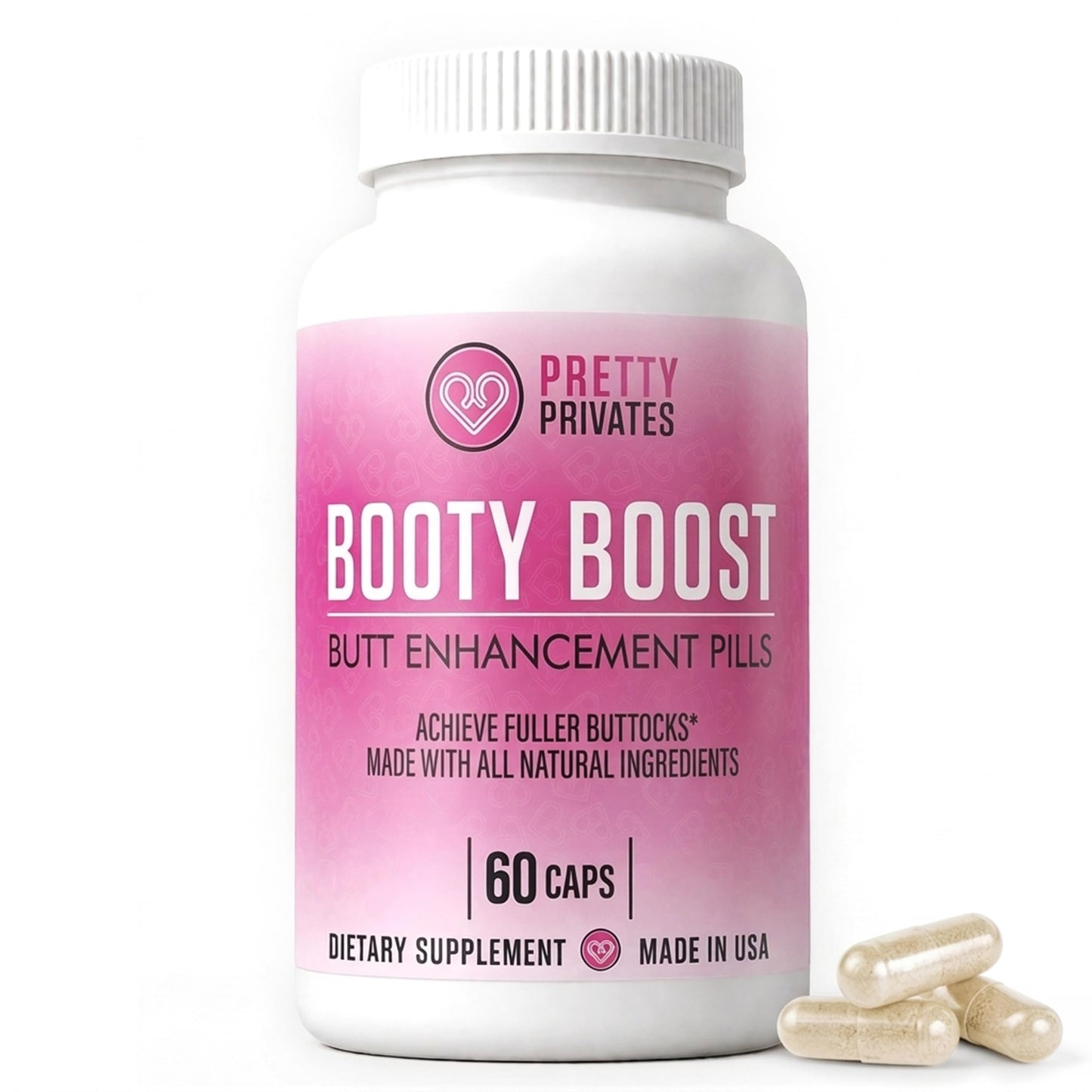 Pretty Privates Butt Enhancer Supplement Capsule, 60 Count