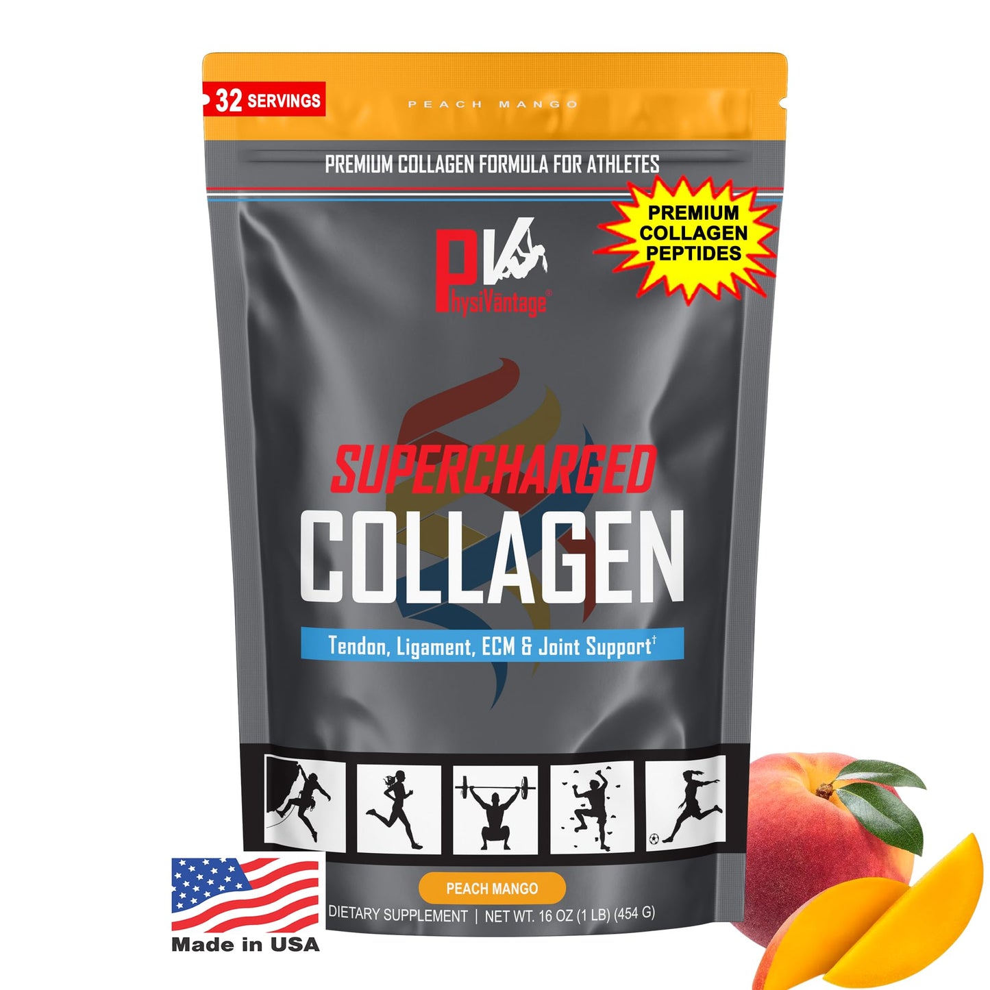 PhysiVantage Supercharged Collagen Peptides Powder - 16 oz