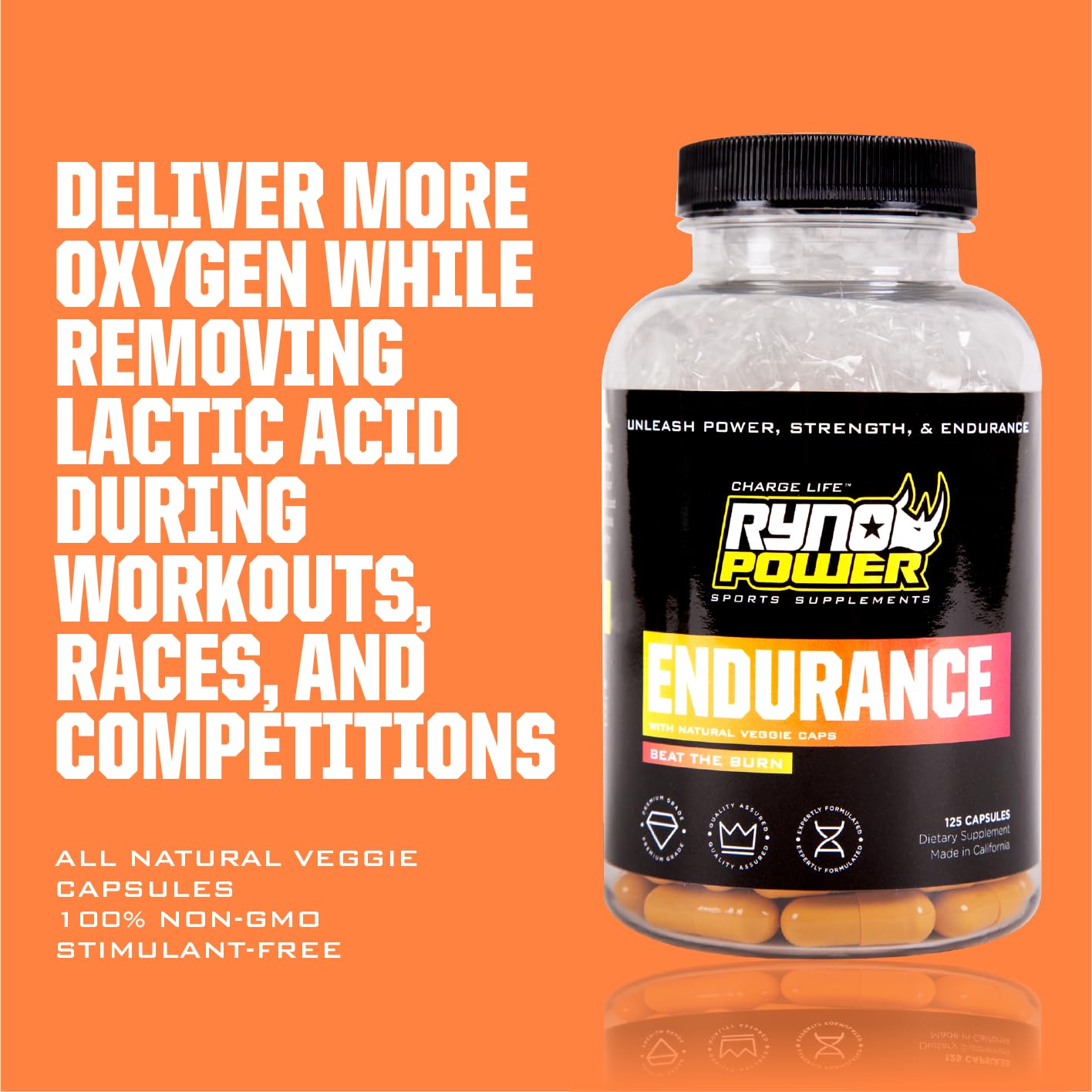 Ryno Power Endurance Capsules, 125 Capsules