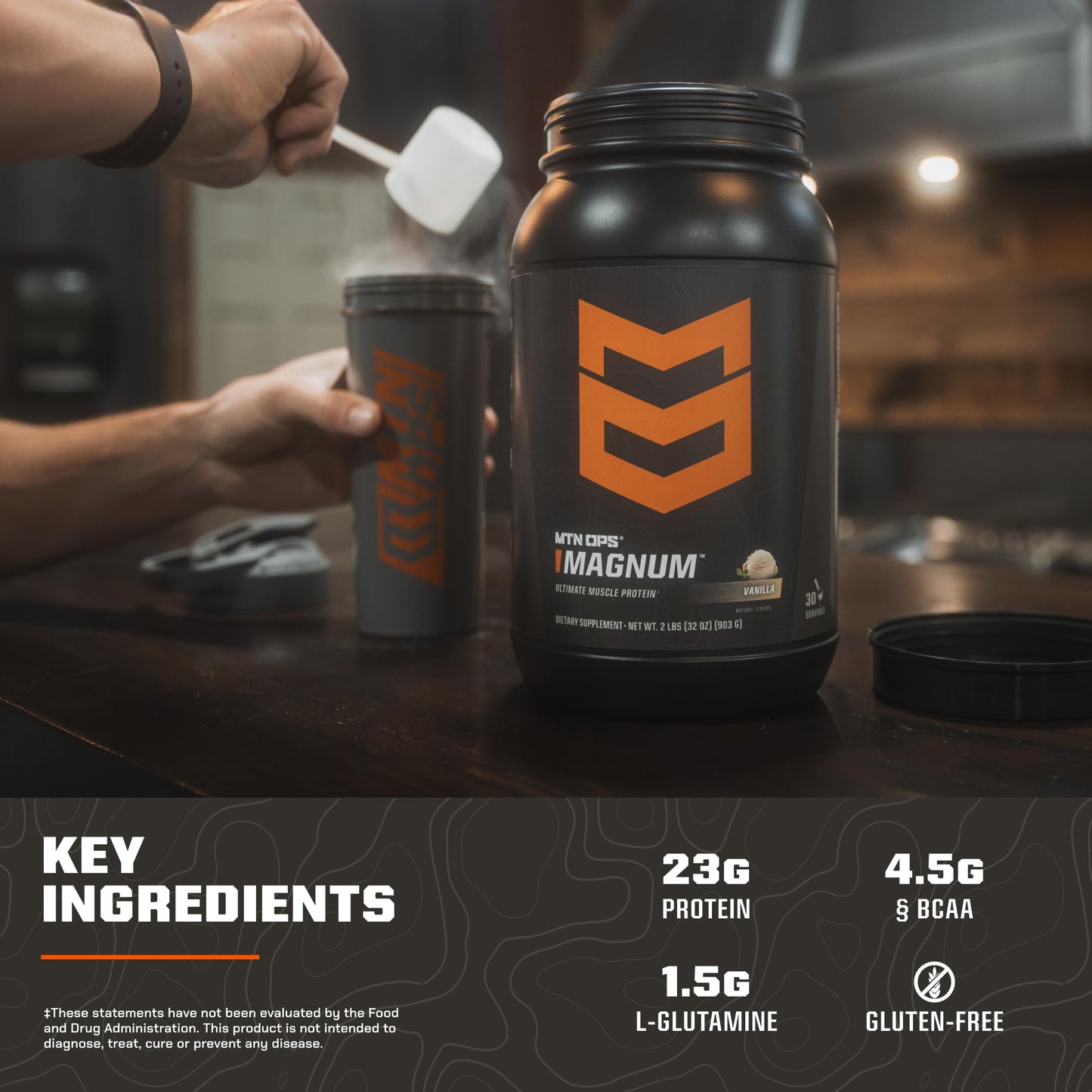 MTN OPS Magnum Whey Protein Powder, Cookies & Cream, 32.8 Servings