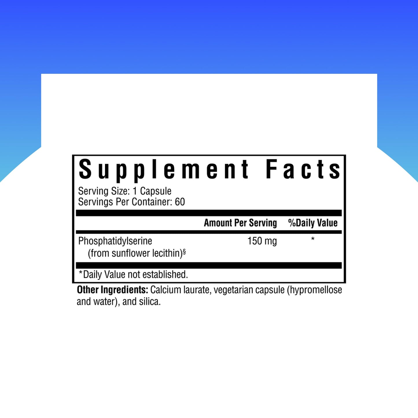 Seeking Health Phosphatidyl Serine Brain Support Supplement with Sunflower Oil & Phospholipids, Vegetarian & Gluten-Free Capsules, 150 mg, 60 Capsules