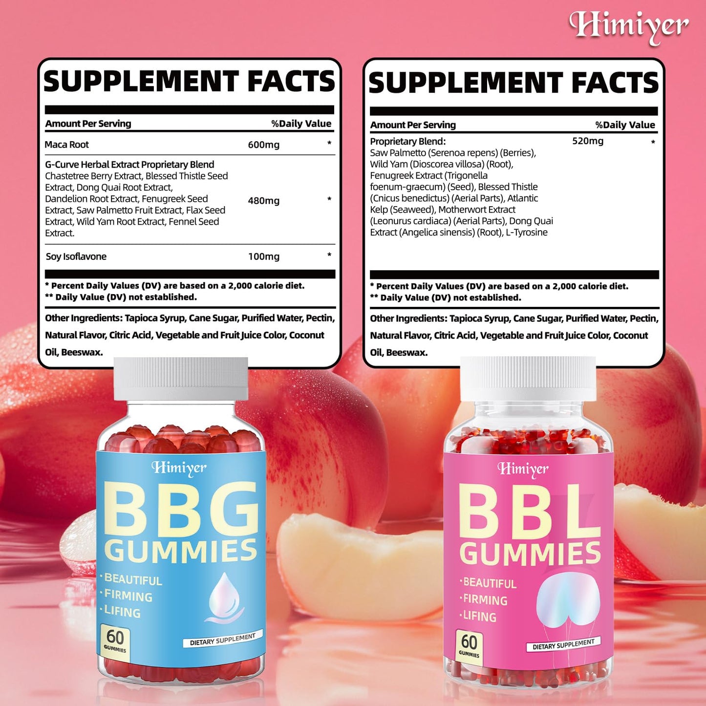 Himiyer BBG & BBL Gummies Combo Daily Herbal Nutrition Support Gummies for Women 120 Gummies
