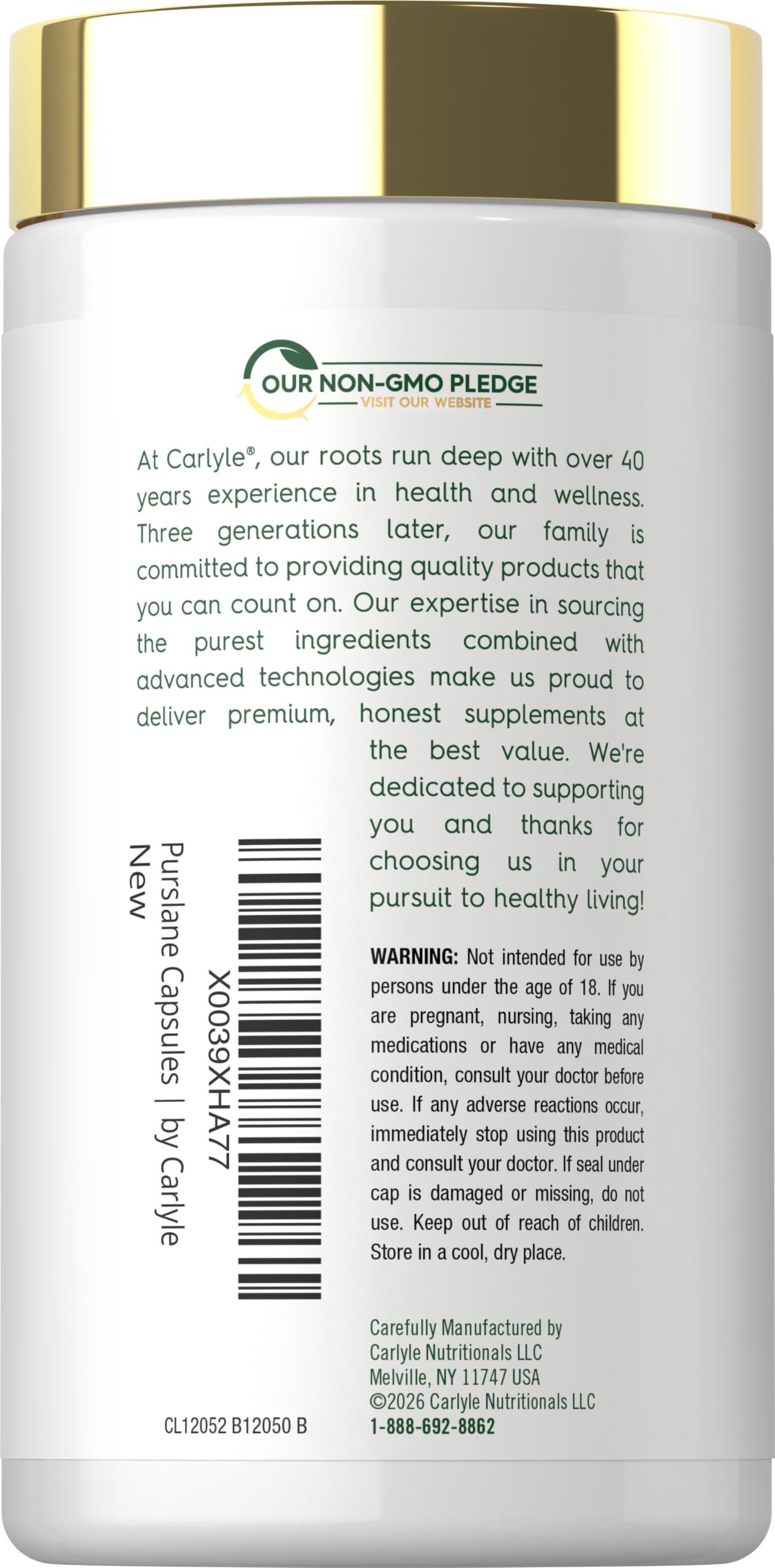 Carlyle Purslane Capsules 120 Count