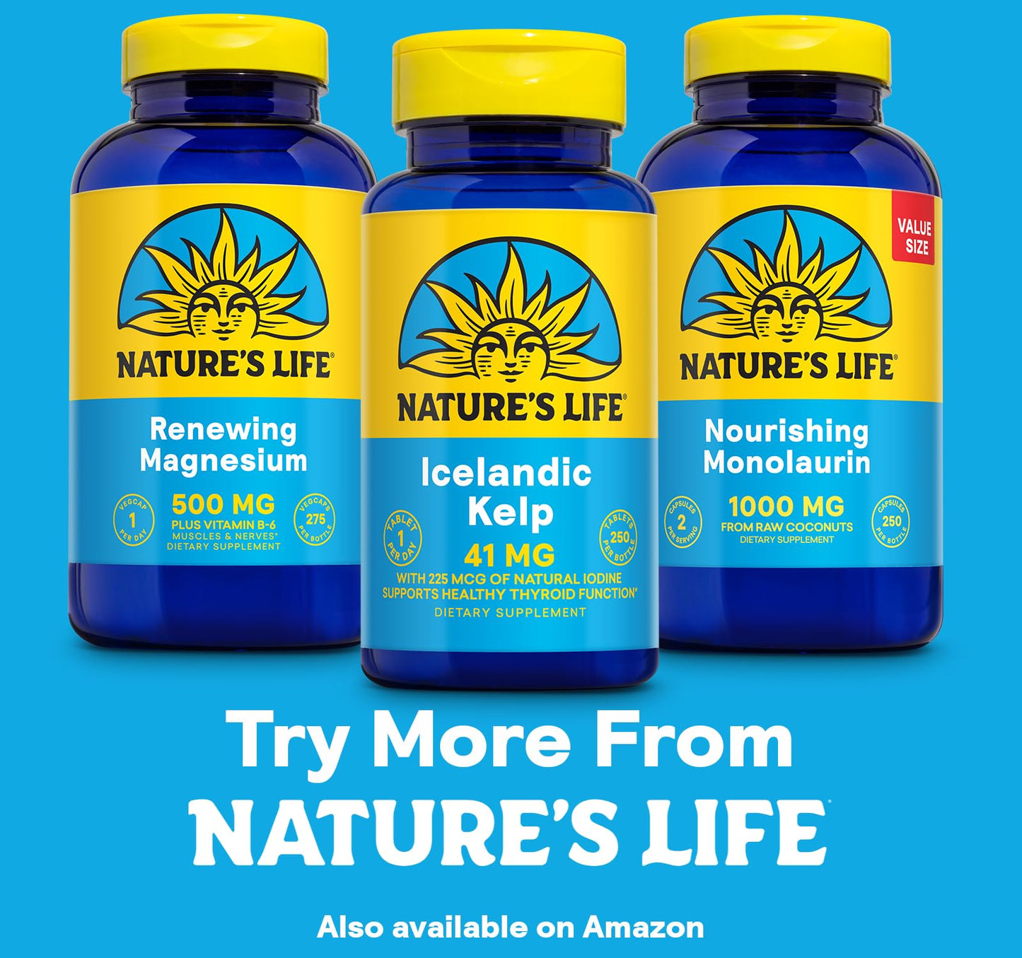 Nature's Life Icelandic Kelp 41 mg Sea Kelp Iodine Supplement 250 Tablets