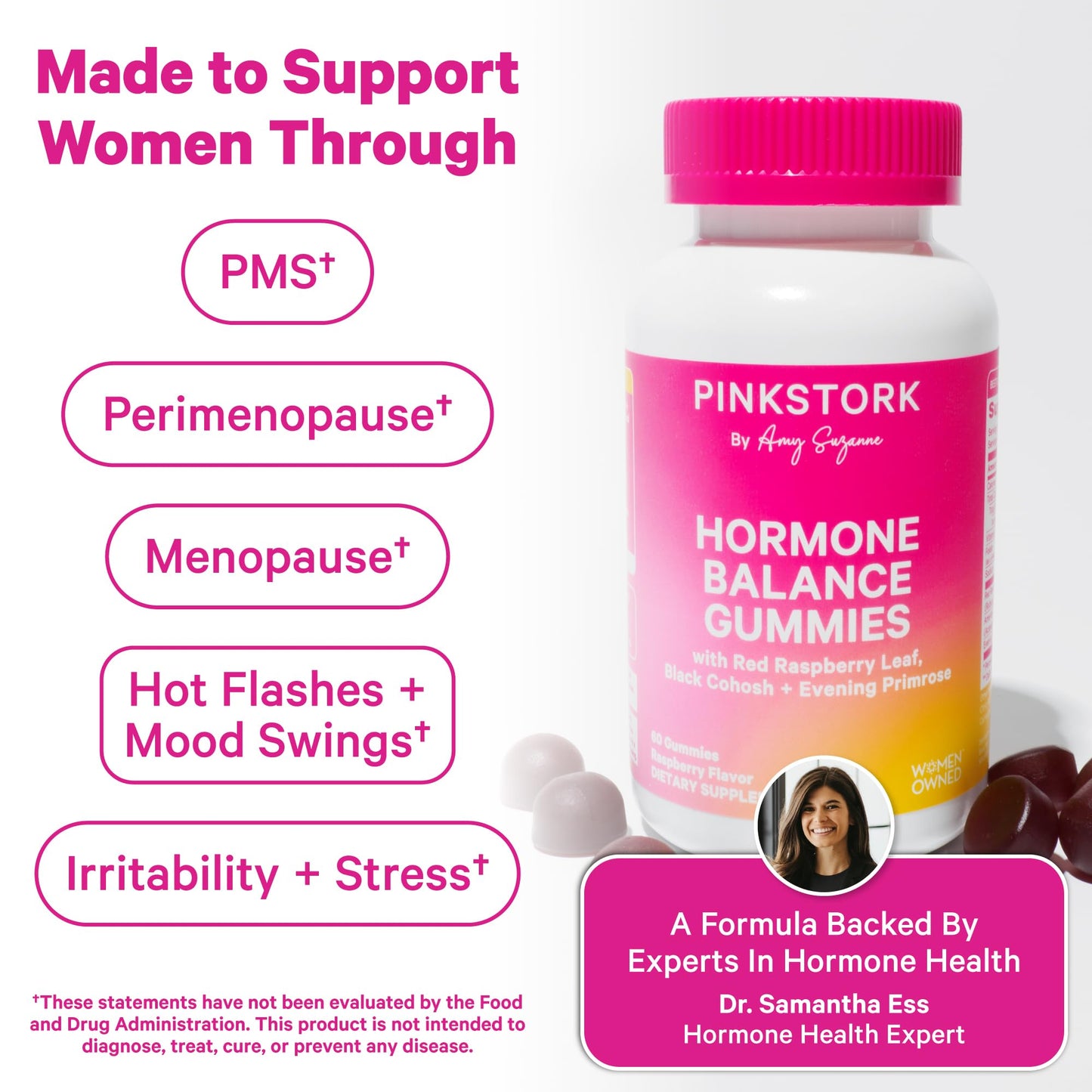 Pink Stork Hormone Balance Gummies for Women Gummy 60 Count