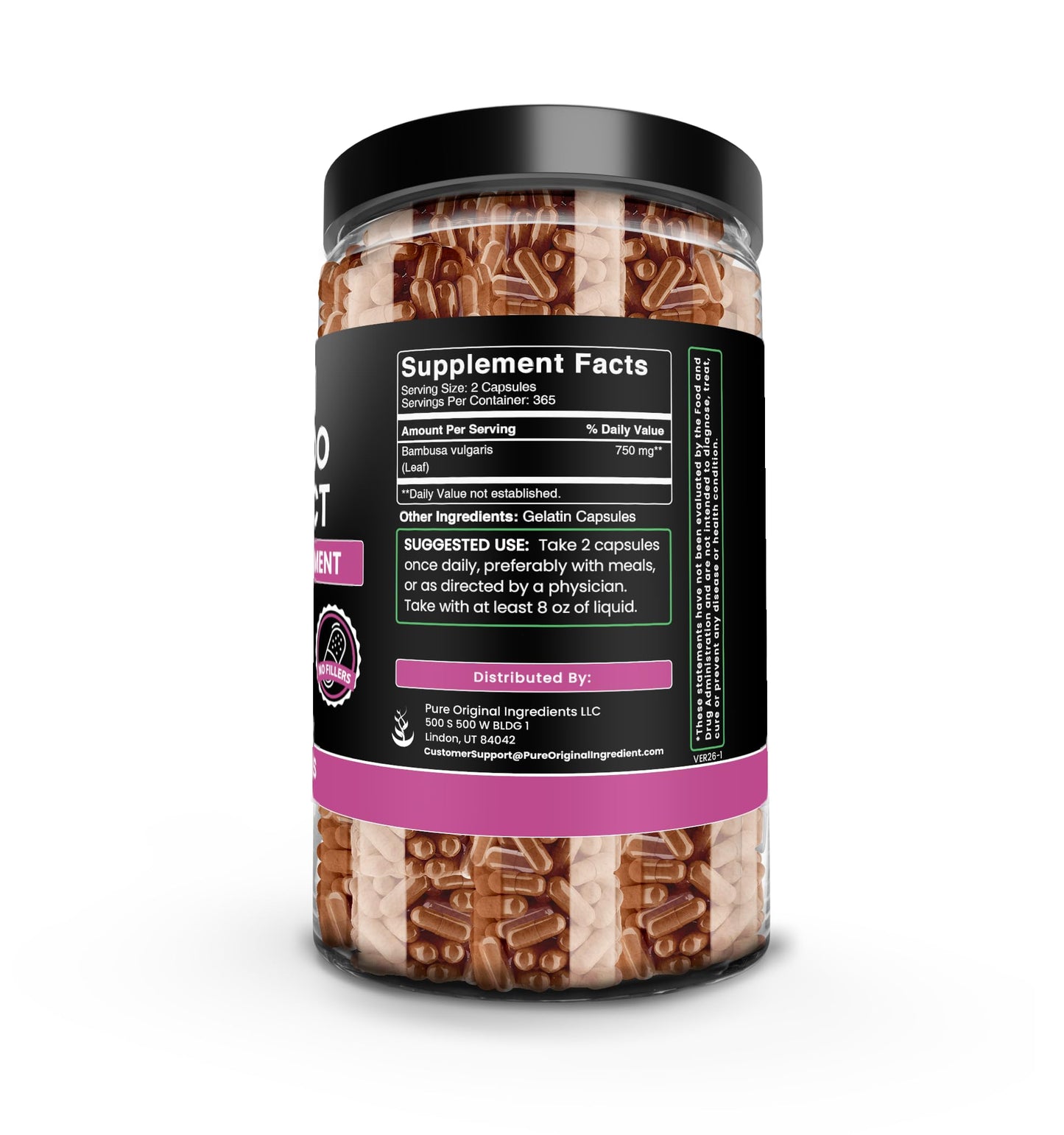 PURE ORIGINAL INGREDIENTS Bamboo Extract Capsules 730