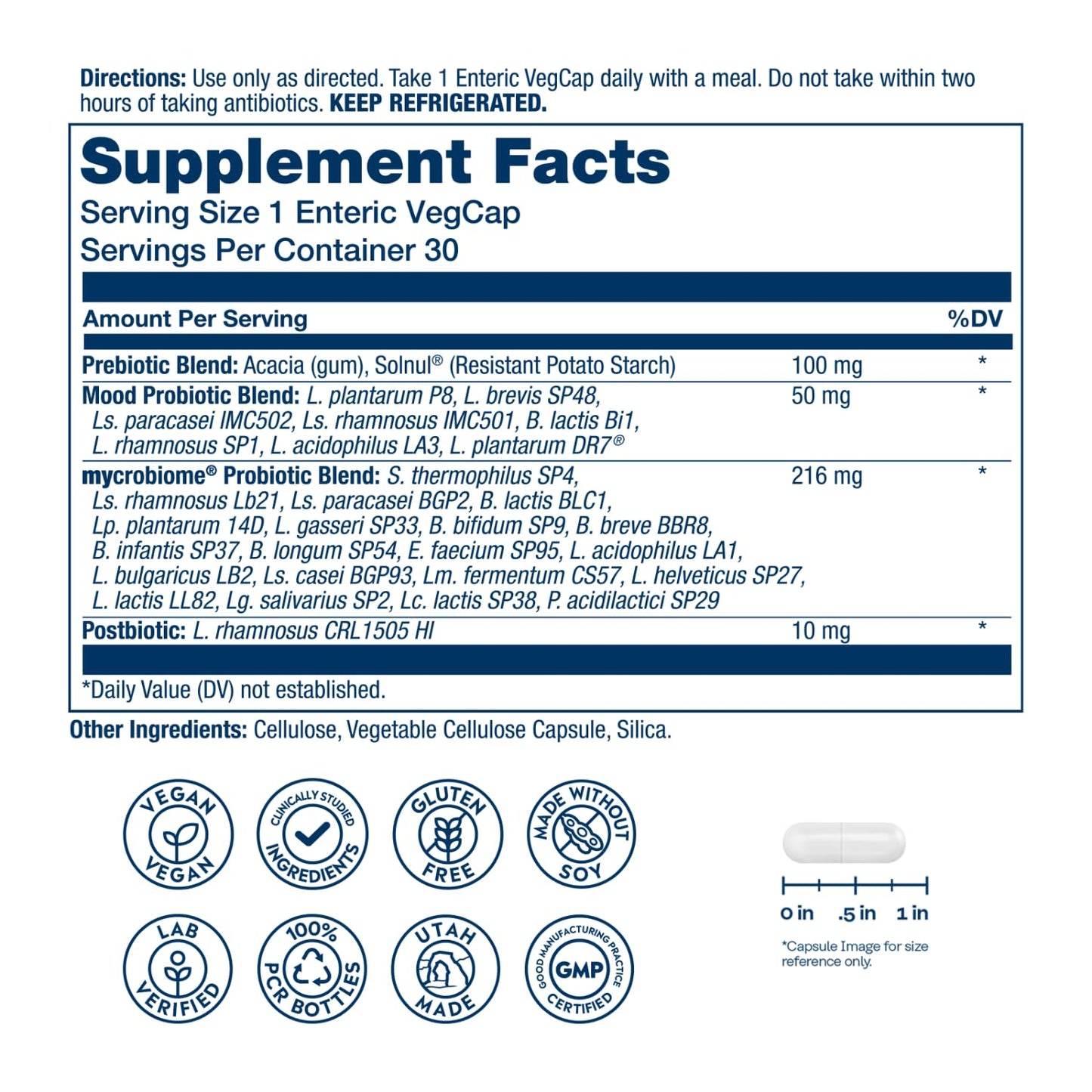 SOLARAY Mycrobiome Complete Probiotic Mood Formula Capsule 30 Count