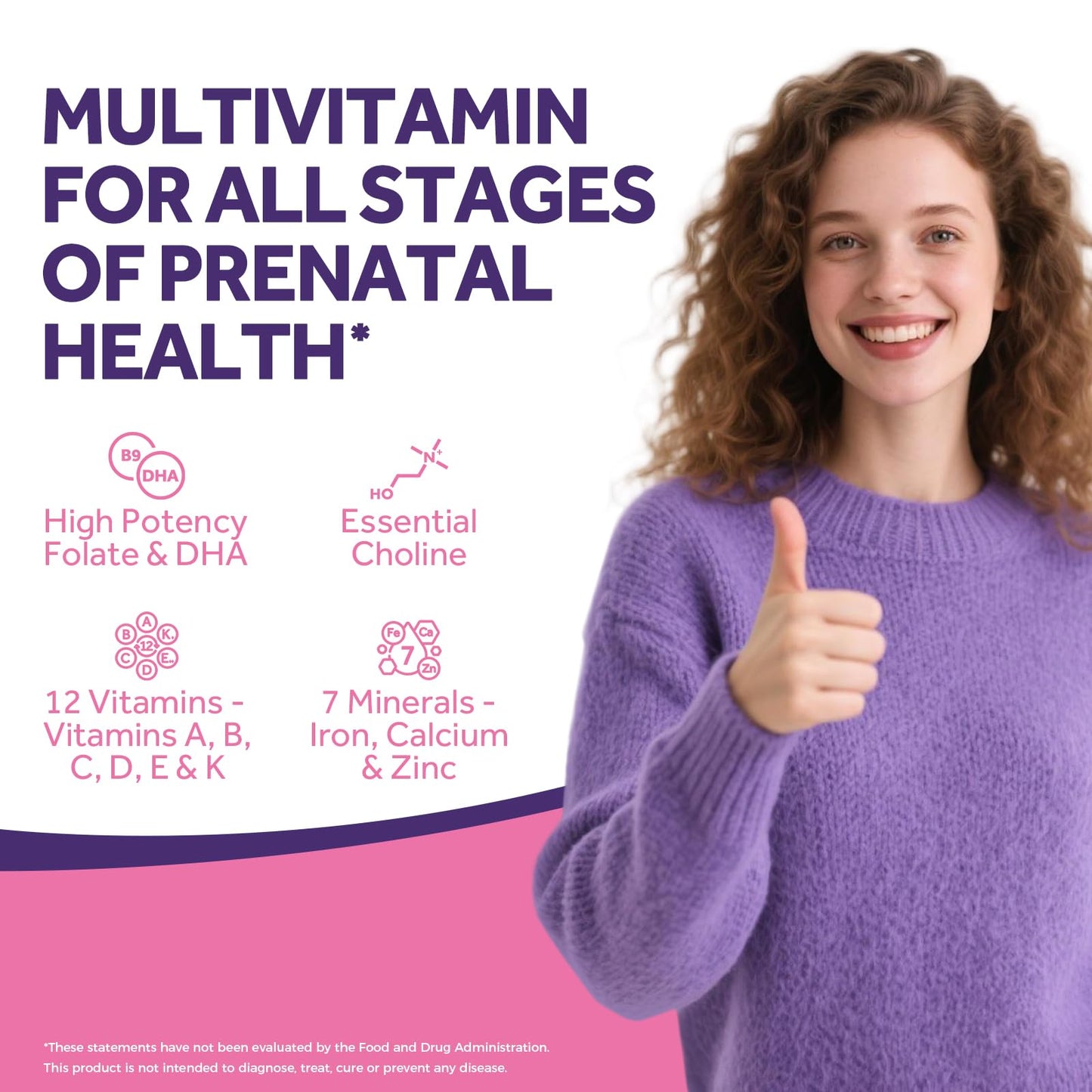 Doctor's Recipes Prenatal Multivitamin with DHA & Folate (L-5-MTHF) for Expecting & Planning Moms, 60 Softgels