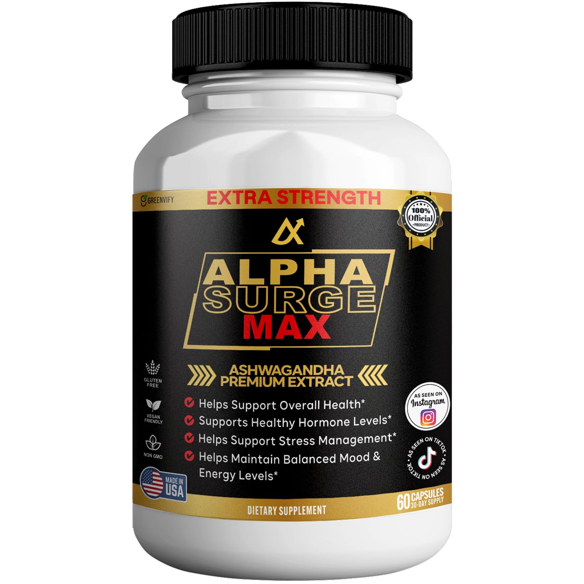 GREENVIFY Alpha Surge Max Ashwagandha Capsule, 60 Count