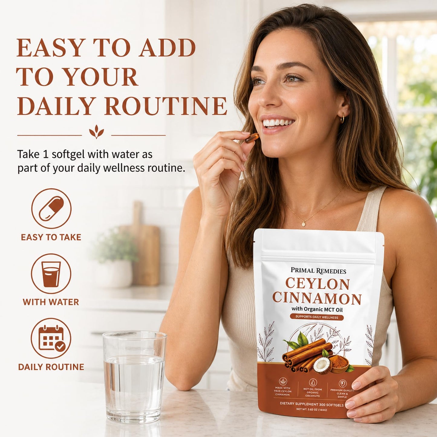 Primal Remedies Ceylon Cinnamon Softgels with MCT Oil, 300 Softgels