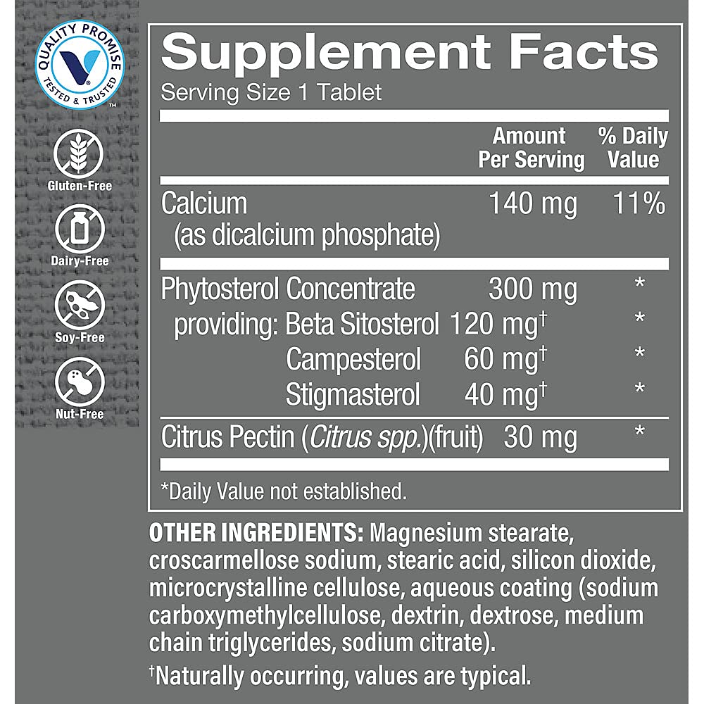 The Vitamin Shoppe Beta Sitosterol 300mg Tablet, 120 Tablets