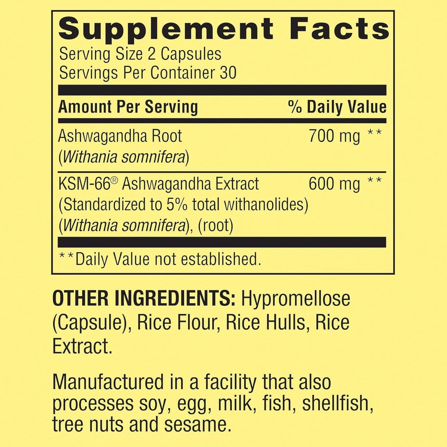 BASKETGOODS Ashwagandha KSM-66 Extra Strength 1300mg Capsules, 60 Count