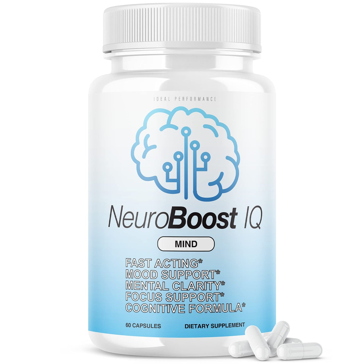 IDEAL PERFORMANCE Neuro Boost IQ Supplement Brain Pills Mind Ben Carson Neurobooster Neuroboostiq Capsules 60