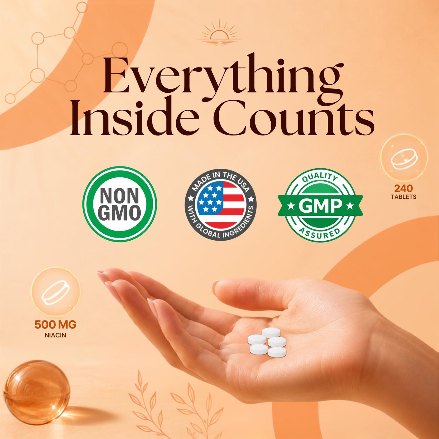 Vitamatic Niacin (Vitamin B3) 500mg 240 Tablets