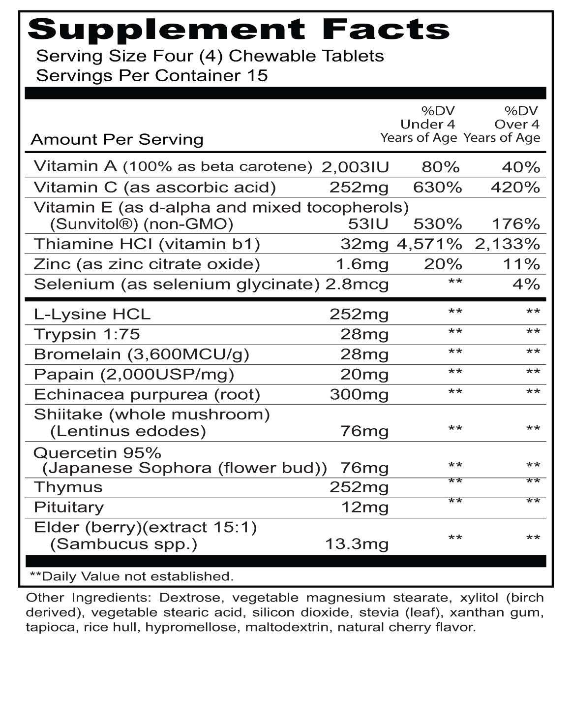 Priority One Kindermune Natural Cherry Flavor 60 Capsules