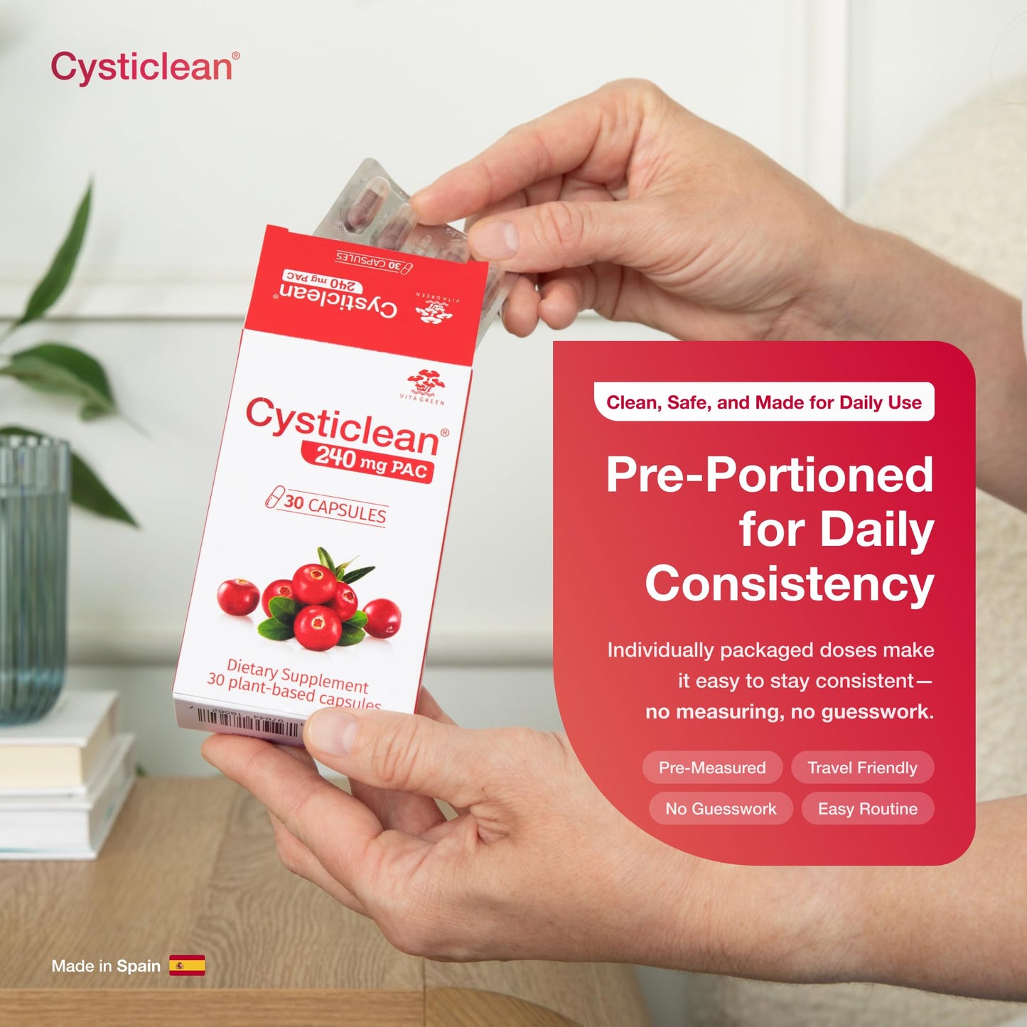 Cysticlean Cranberry PAC Supplement Capsules 30 Count