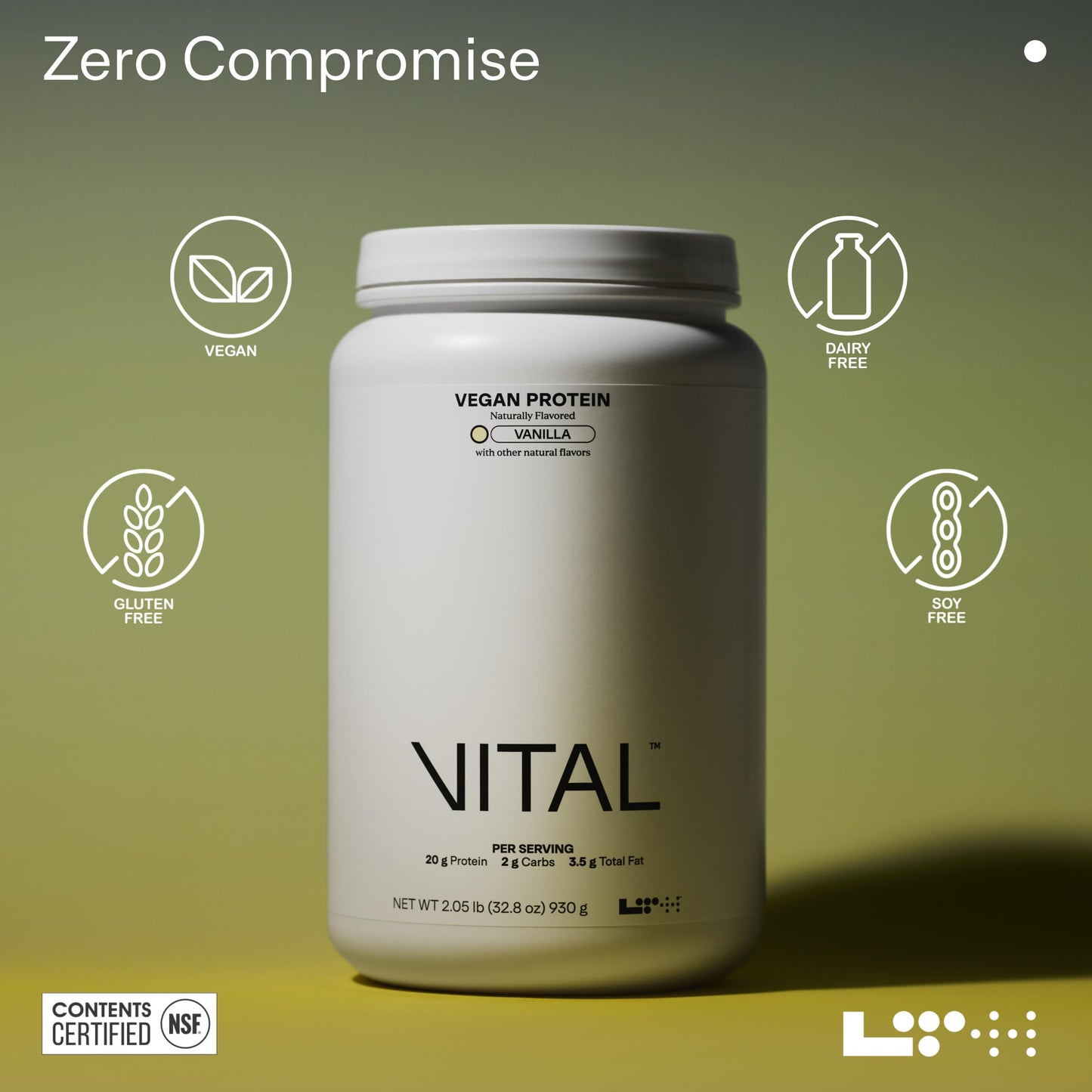 LTH Vital Vegan Protein Powder Vanilla, 30 Servings