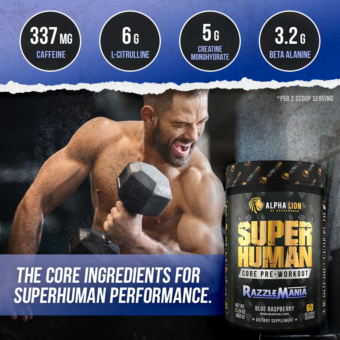 ALPHA LION Core Pre Workout Powder, 1 Pack