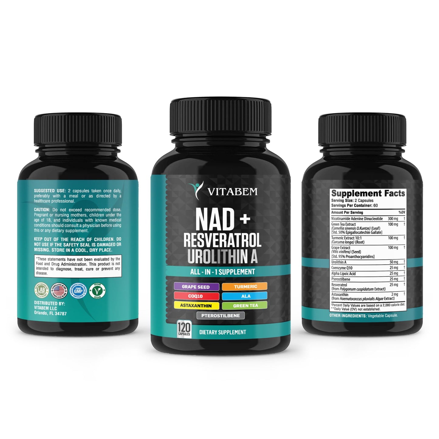 Vitabem NAD+ Supplement Complex Capsule 120 Count