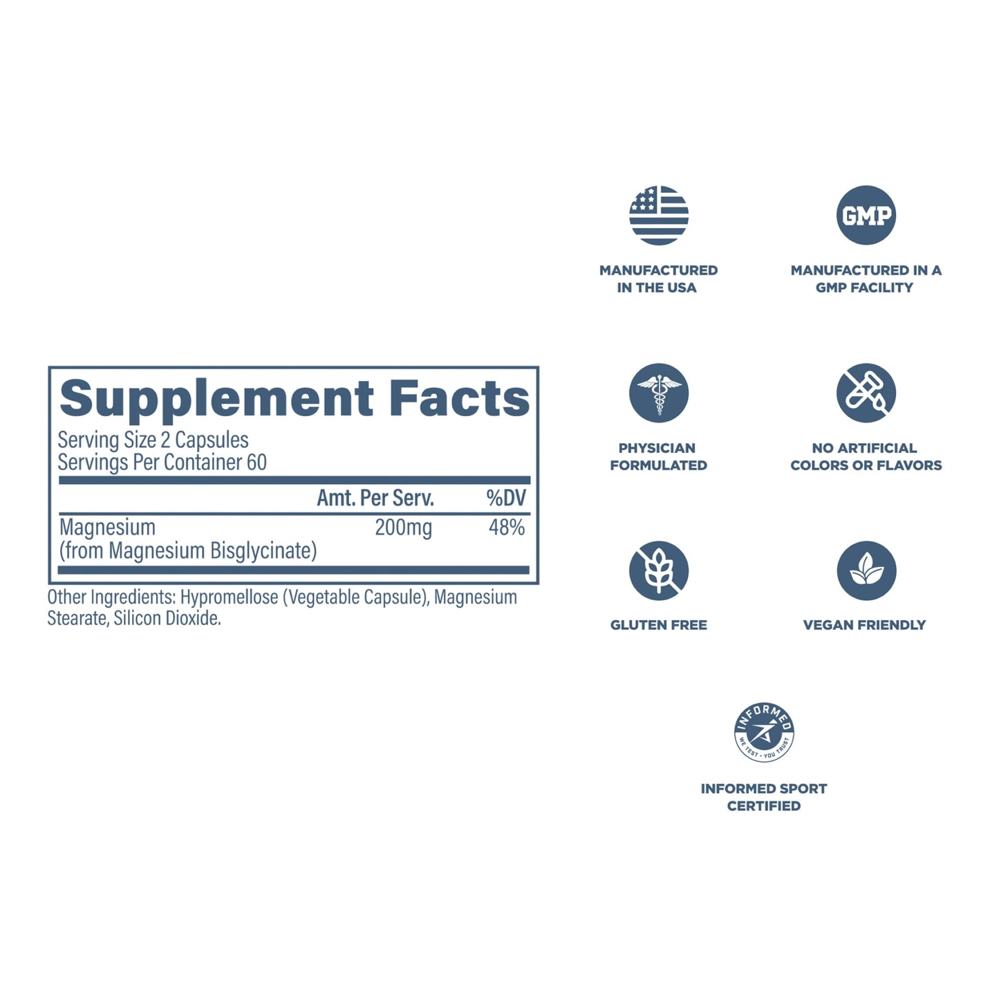 Revive Magnesium Glycinate 200mg Capsules, 120 Count