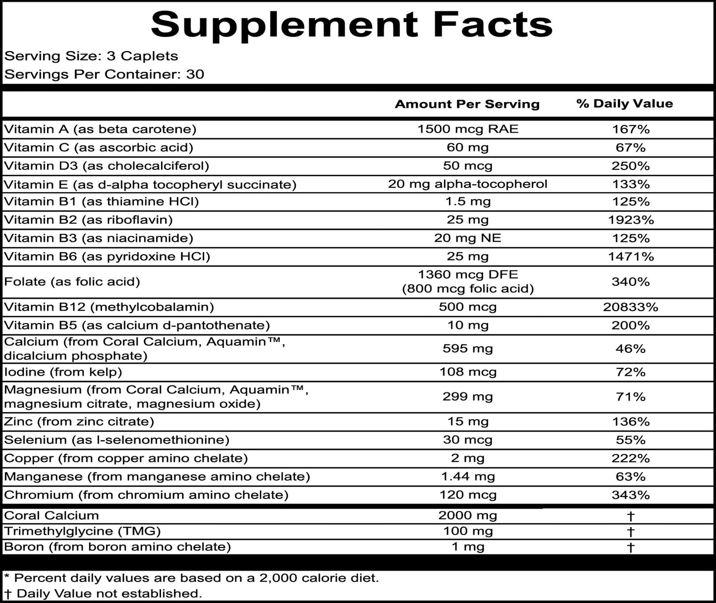 Bob's Best Coral Calcium 2000 mg Caplets, 270 Count