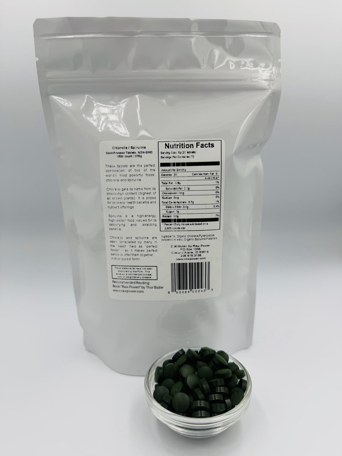 Raw Power Chlorella/Spirulina Tablets 1 Count