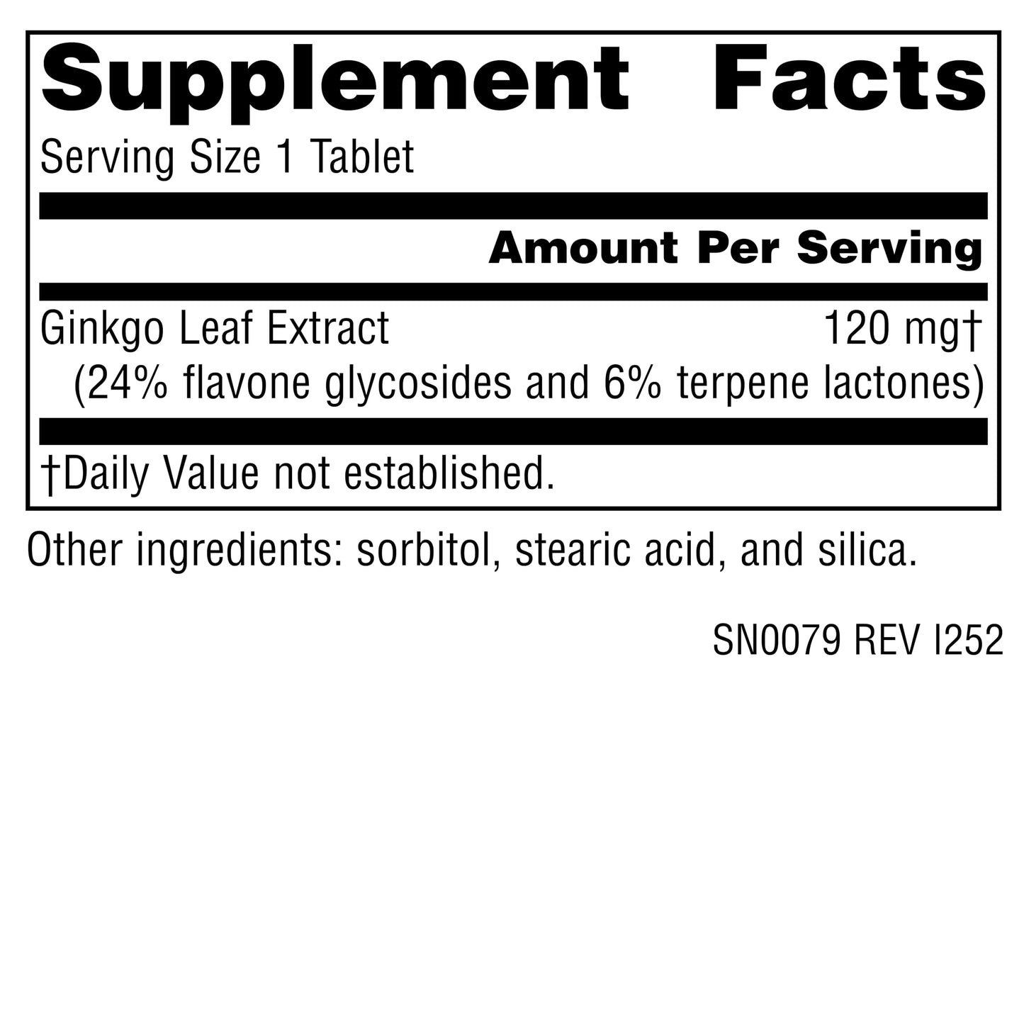 Source Naturals Ginkgo-24, 120 mg Tablet, 60 Tablets