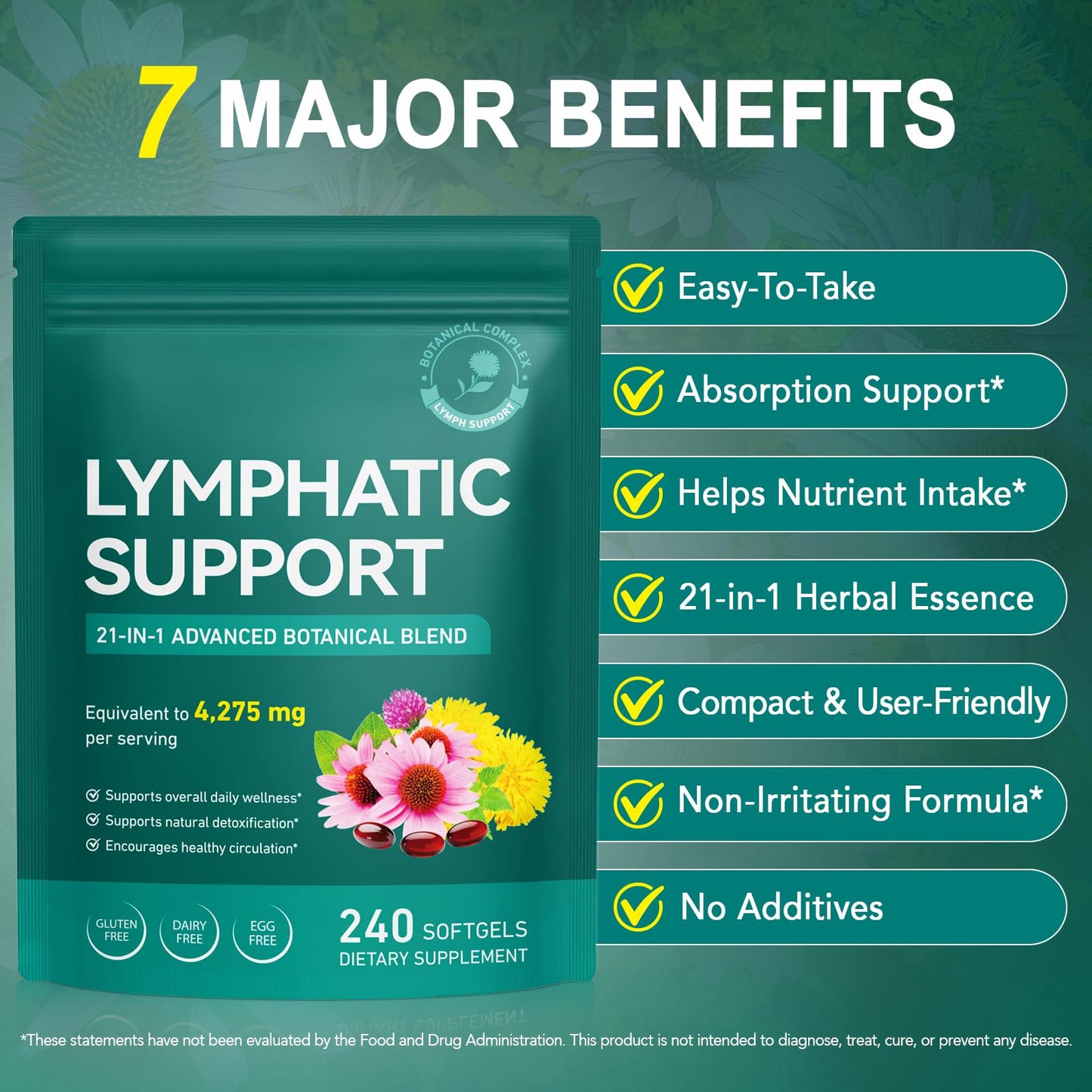 AEBEFBAW Lymphatic Drainage Supplement Softgels 240 Count