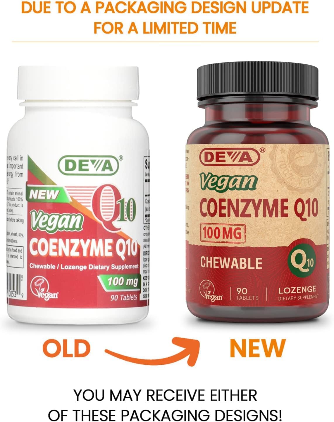 DEVA Coenzyme Q10 100mg Chewable Tablets 180 Count