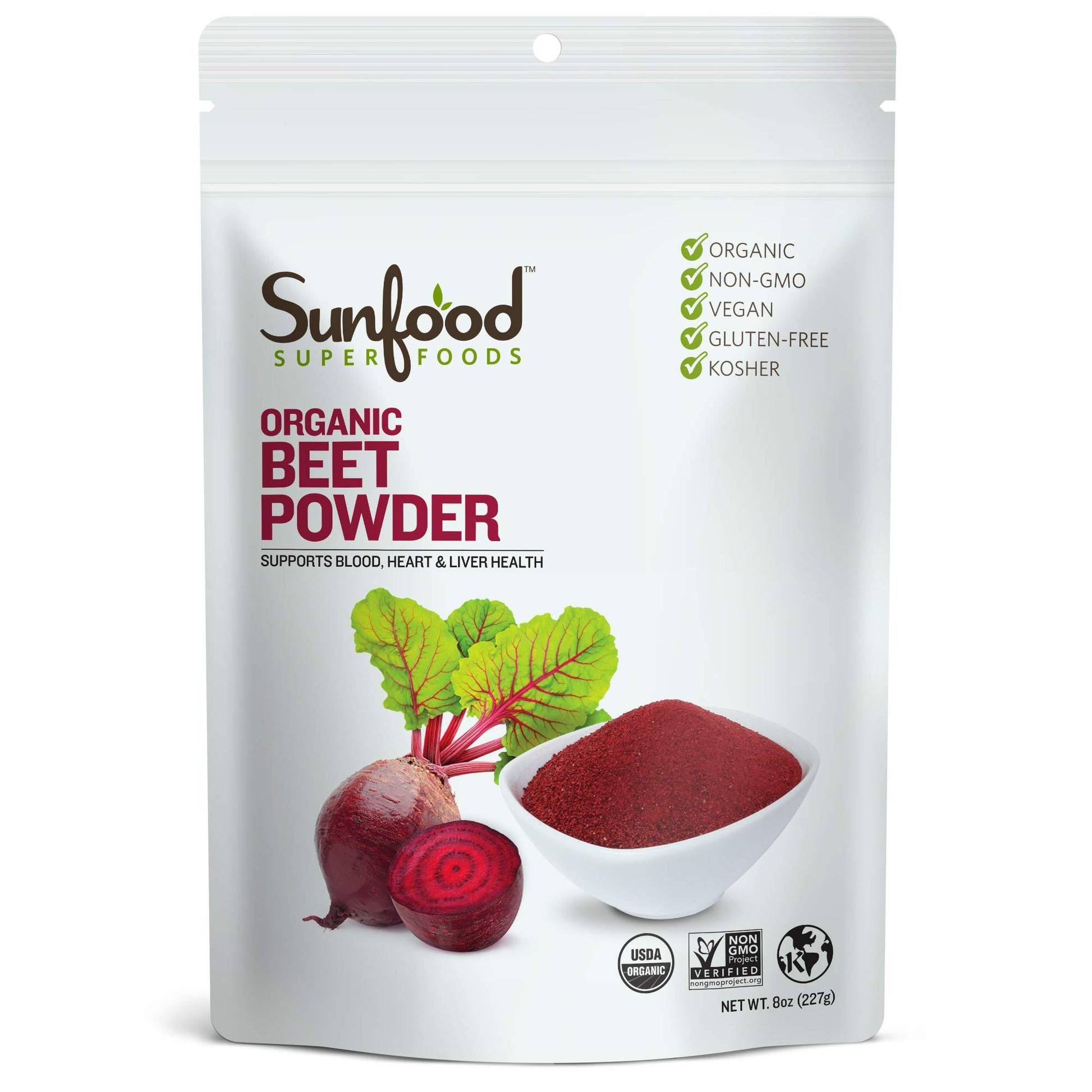 Sunfood Superfoods Organic Beet Root Powder 8 oz