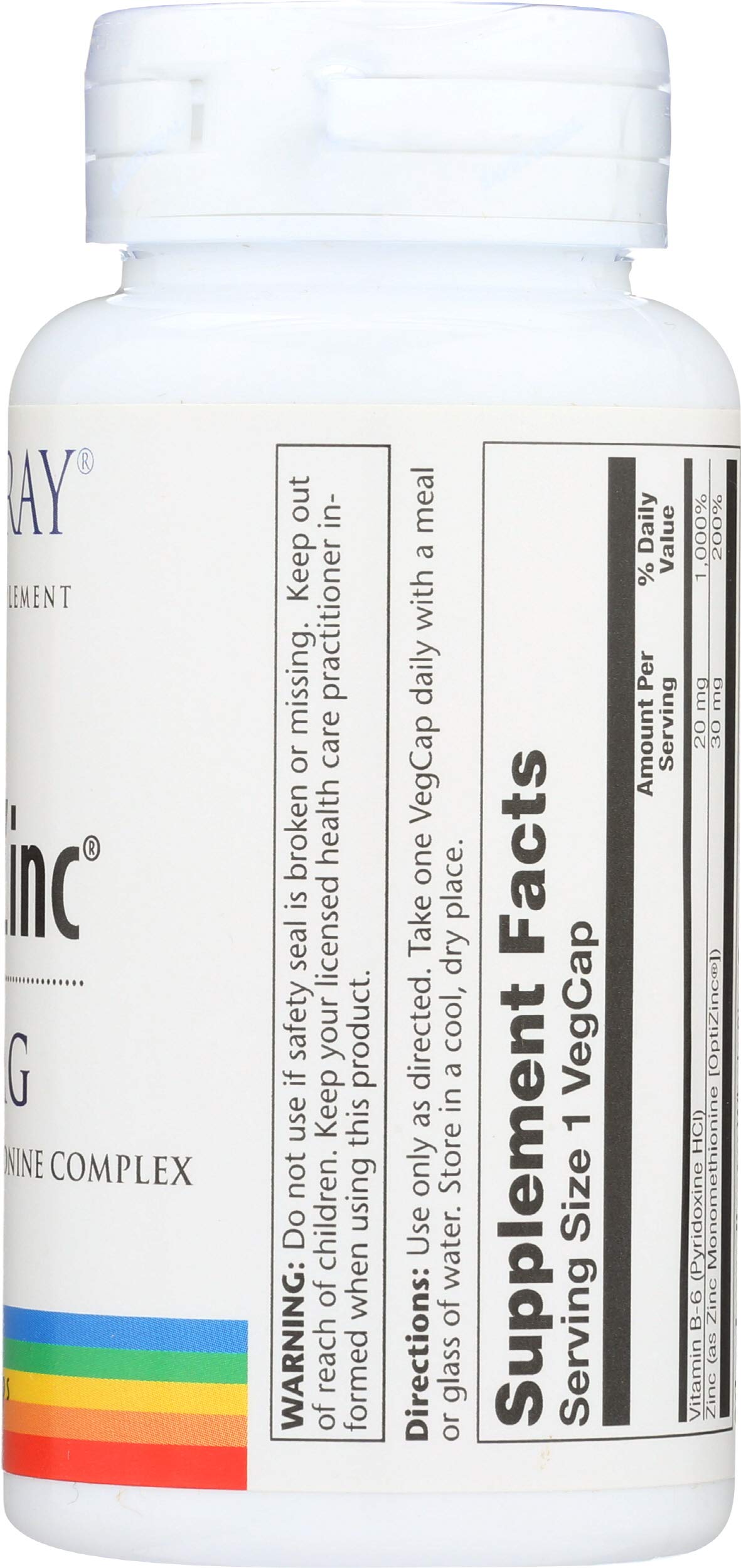 Solaray OptiZinc 30mg Capsule, 1 Count