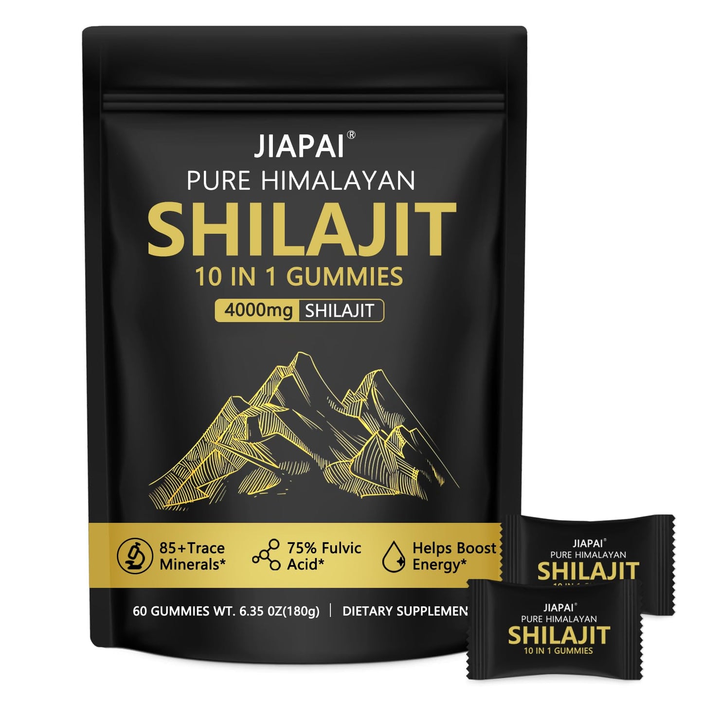 JIAPAI Himalayan Gold Shilajit Gummies 60 Count
