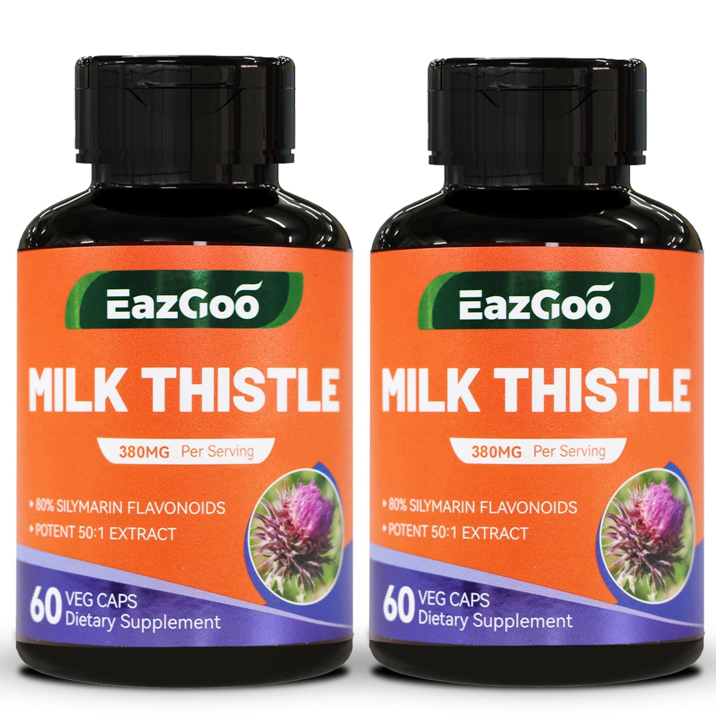 EAZGOO Milk Thistle Supplement, 120 Capsules