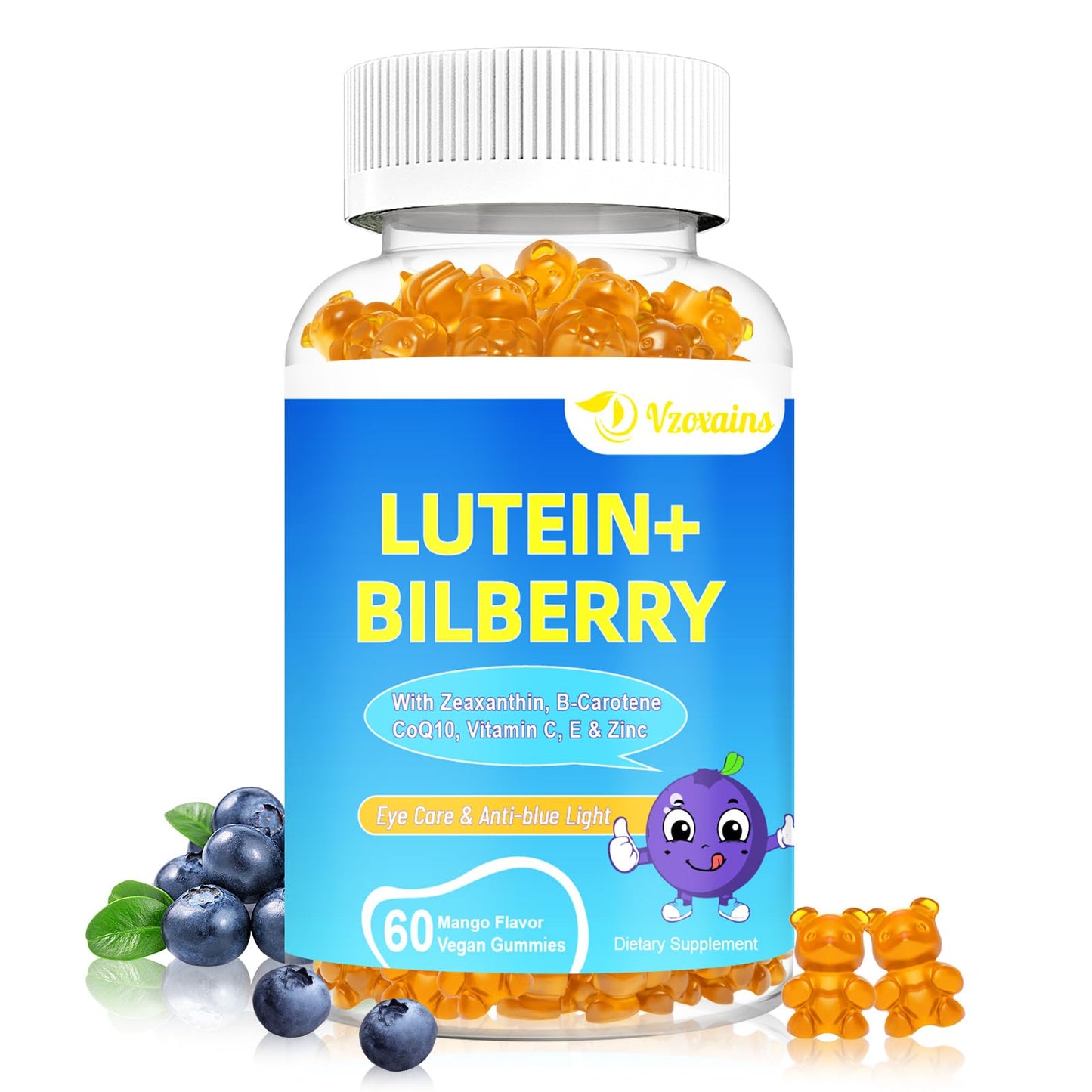 VZOXAINS Lutein & Zeaxanthin Gummies 20mg, 60 Count