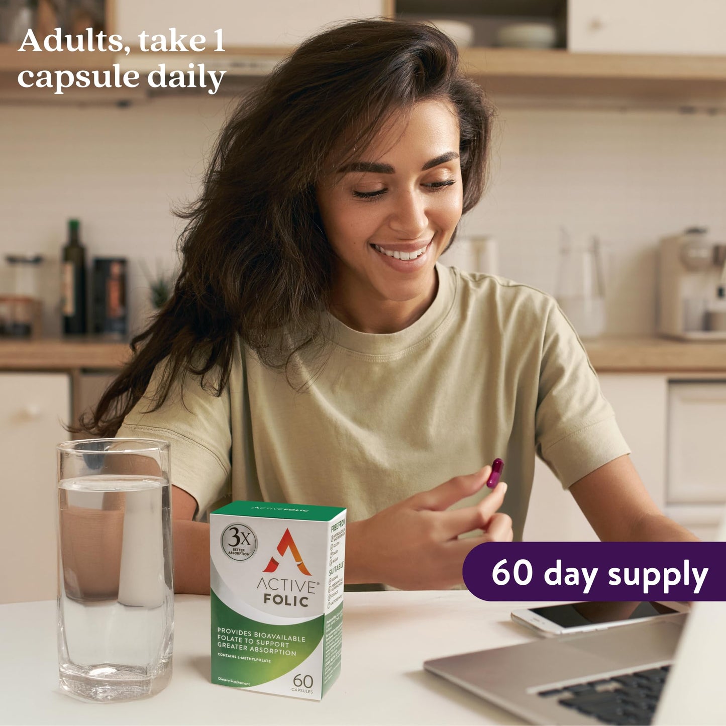 ACTIVEIRON Folic Acid Supplement Capsule, 60 Capsules