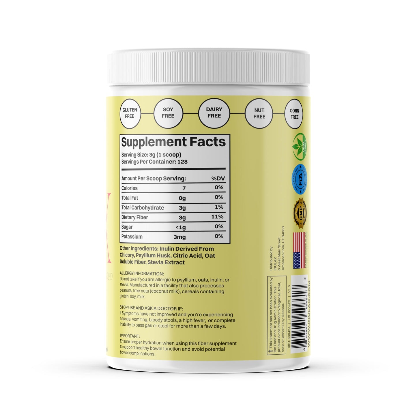 Inulax Lemonade Powder 13.5 Ounce