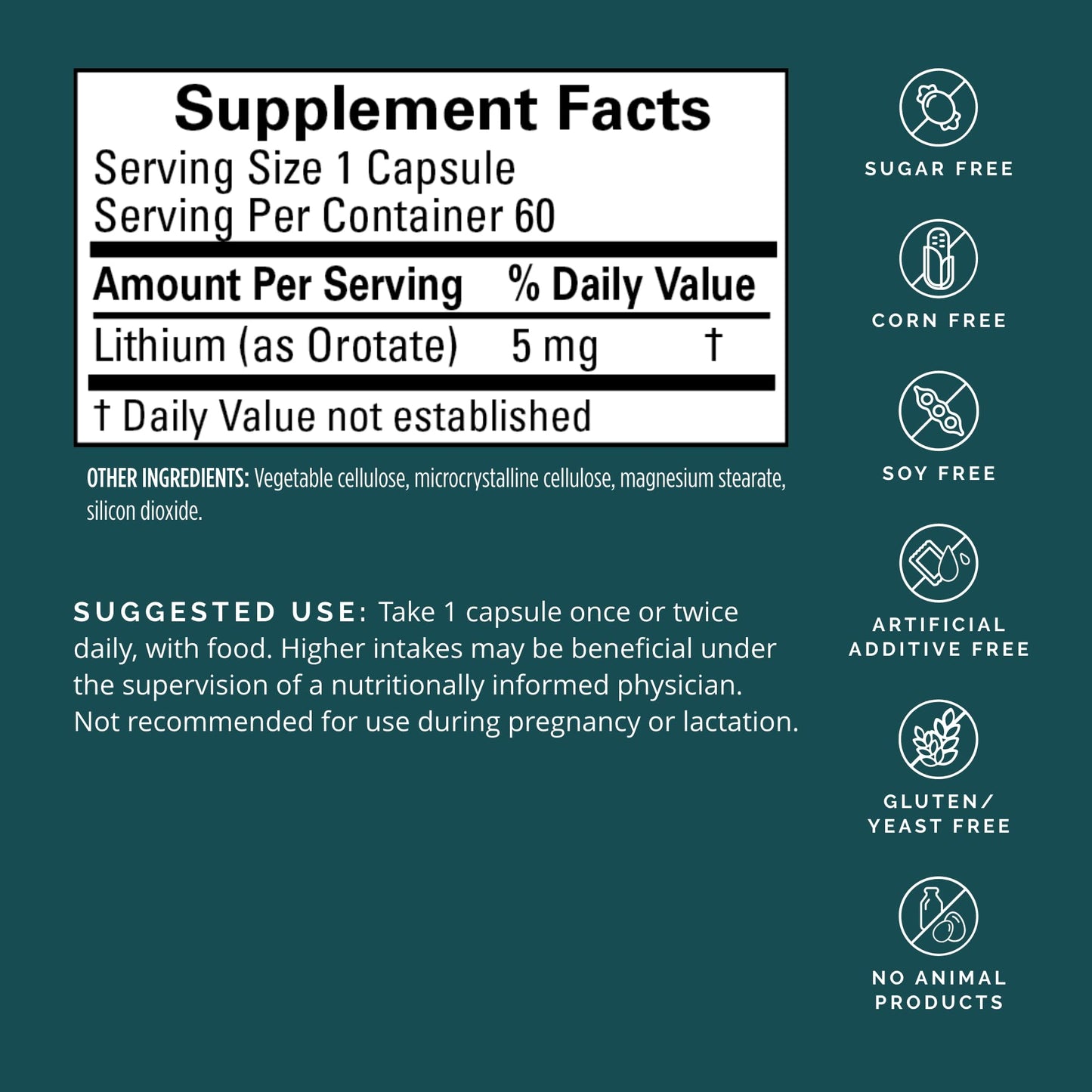 BRAINMD Dr Amen Lithium Orotate Capsules 60 Count
