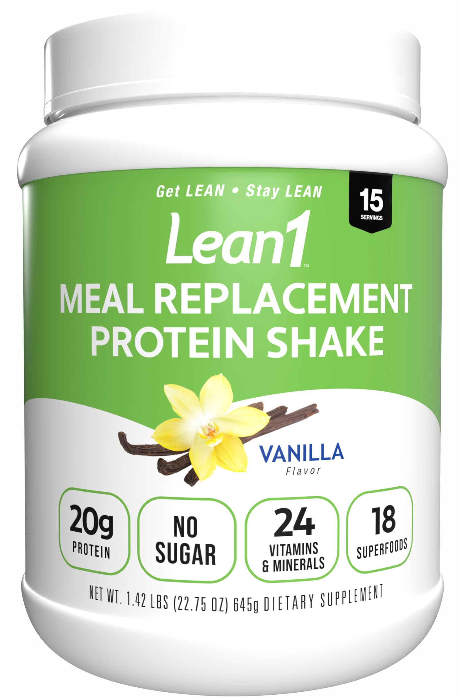 N53 Lean1 Meal Replacement Protein Powder Vanilla Flavor 15 Servings