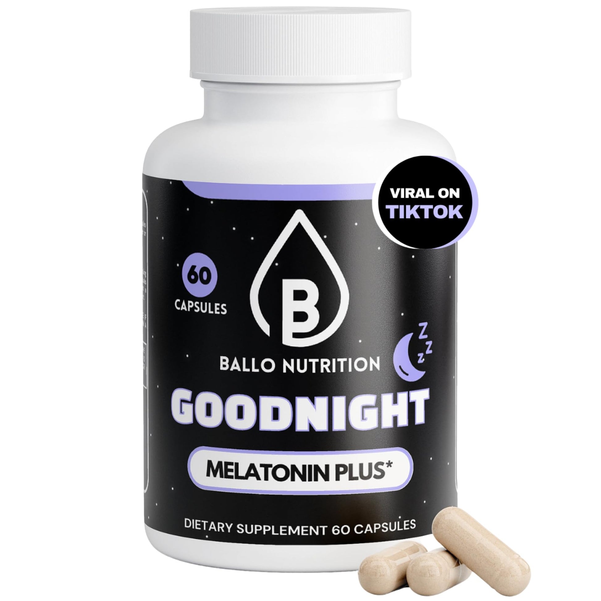Ballo Nutrition Goodnight Sleep Capsules, 60 Count