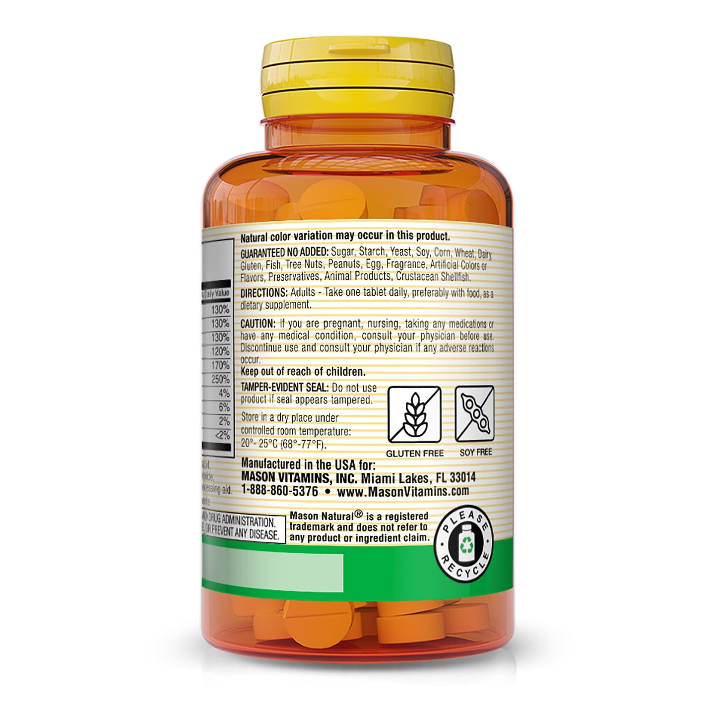 MASON NATURAL Vitamin B-Complex with Electrolytes Tablet, 60 Count