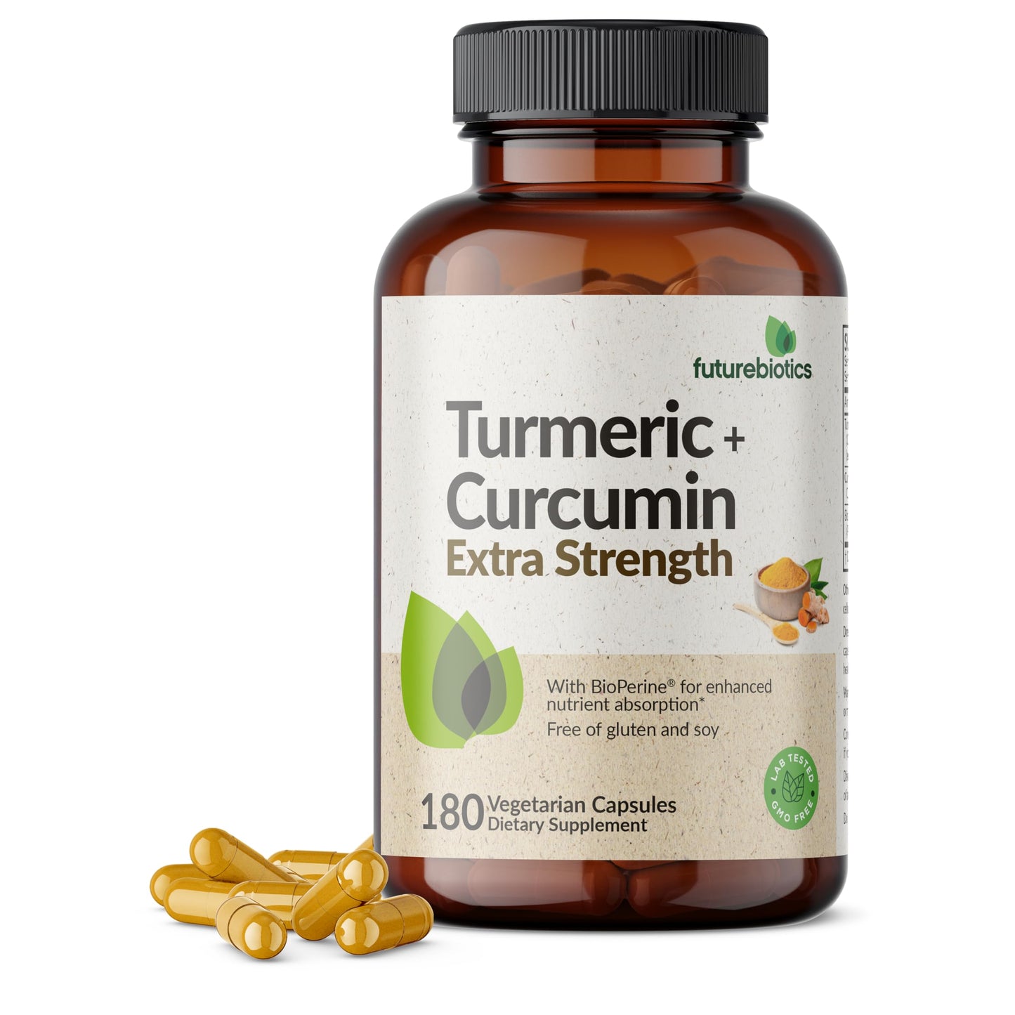 Futurebiotics Turmeric + Curcumin Capsule, 180 Count
