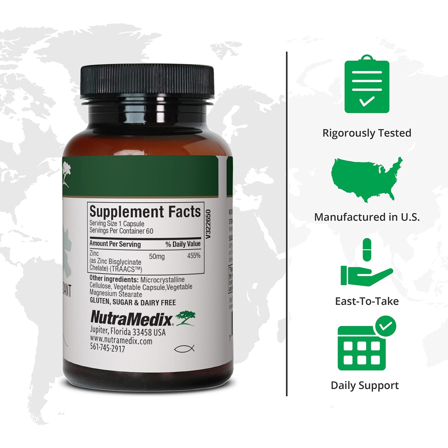 NutraMedix Zinc 50mg Capsules 60 Count